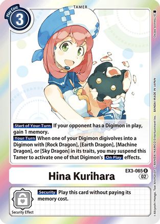 Hina Kurihara (EX3-065) - Draconic Roar Foil - Premium Digimon Single from Bandai - Just $0.32! Shop now at Game Crave Tournament Store