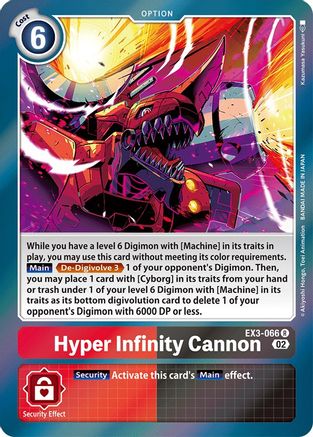 Hyper Infinity Cannon (EX3-066) - Draconic Roar Foil - Premium Digimon Single from Bandai - Just $0.25! Shop now at Game Crave Tournament Store