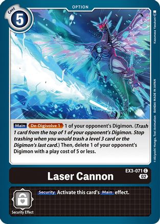 Laser Cannon (EX3-071) - Draconic Roar - Premium Digimon Single from Bandai - Just $0.25! Shop now at Game Crave Tournament Store