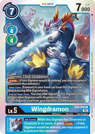 Wingdramon (Box Topper) (EX3-020) - Draconic Roar Foil - Premium Digimon Single from Bandai - Just $7.14! Shop now at Game Crave Tournament Store