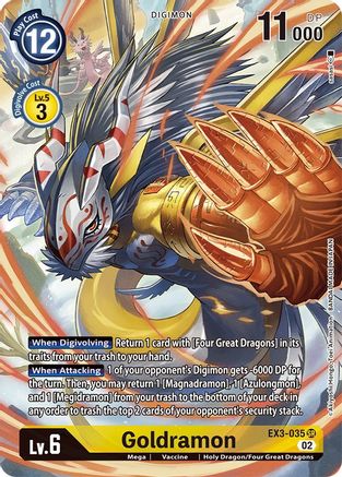 Goldramon (Alternate Art) (EX3-035) - Draconic Roar Foil - Premium Digimon Single from Bandai - Just $0.66! Shop now at Game Crave Tournament Store