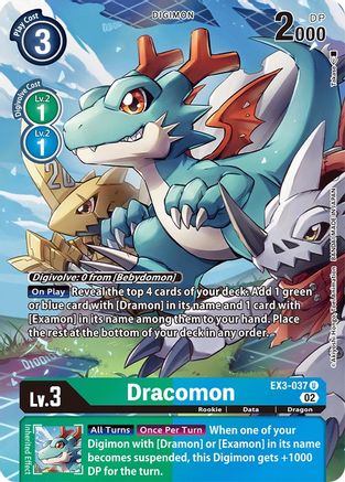 Dracomon (Alternate Art) (EX3-037) - Draconic Roar Foil - Premium Digimon Single from Bandai - Just $15.38! Shop now at Game Crave Tournament Store