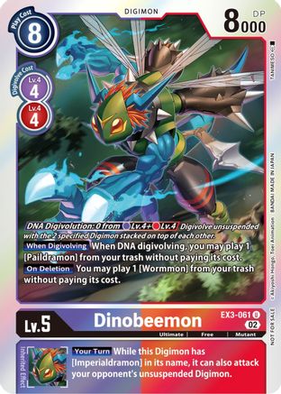 Dinobeemon (Box Topper) (EX3-061) - Draconic Roar Foil - Premium Digimon Single from Bandai - Just $2.56! Shop now at Game Crave Tournament Store
