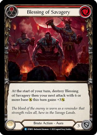 Blessing of Savagery (Red) (DYN013) - Dynasty - Premium Flesh And Blood Single from Legend Story Studios - Just $0.08! Shop now at Game Crave Tournament Store