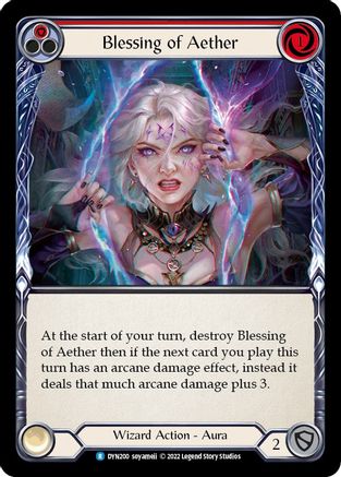 Blessing of Aether (Red) (DYN200) - Dynasty Rainbow Foil - Premium Flesh And Blood Single from Legend Story Studios - Just $0.25! Shop now at Game Crave Tournament Store