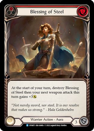 Blessing of Steel (Red) (DYN073) - Dynasty Rainbow Foil - Premium Flesh And Blood Single from Legend Story Studios - Just $0.25! Shop now at Game Crave Tournament Store