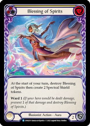 Blessing of Spirits (Yellow) (DYN219) - Dynasty Rainbow Foil - Premium Flesh And Blood Single from Legend Story Studios - Just $0.08! Shop now at Game Crave Tournament Store