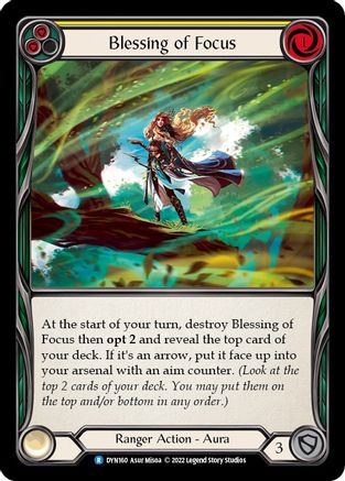 Blessing of Focus (Yellow) (DYN160) - Dynasty Rainbow Foil - Premium Flesh And Blood Single from Legend Story Studios - Just $0.08! Shop now at Game Crave Tournament Store