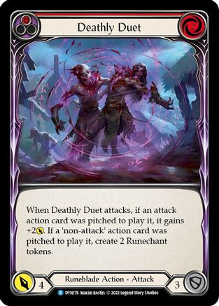 Deathly Duet (Red) (DYN176) - Dynasty Rainbow Foil - Premium Flesh And Blood Single from Legend Story Studios - Just $0.08! Shop now at Game Crave Tournament Store