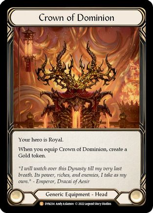 Crown of Dominion (DYN234) - Dynasty Cold Foil - Premium Flesh And Blood Single from Legend Story Studios - Just $11.58! Shop now at Game Crave Tournament Store