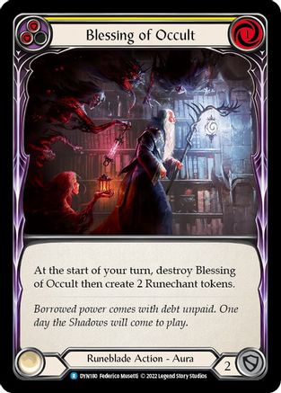 Blessing of Occult (Yellow) (DYN180) - Dynasty Rainbow Foil - Premium Flesh And Blood Single from Legend Story Studios - Just $0.08! Shop now at Game Crave Tournament Store