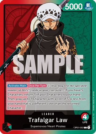 Trafalgar Law (002) (OP01-002) - Romance Dawn - Premium One Piece Single from Bandai - Just $0.37! Shop now at Game Crave Tournament Store