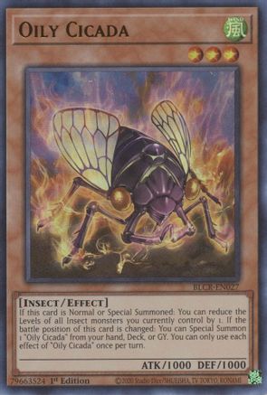 Oily Cicada (BLCR-EN027) - Battles of Legend: Crystal Revenge 1st Edition - Premium Yugioh Single from Konami - Just $0.25! Shop now at Game Crave Tournament Store