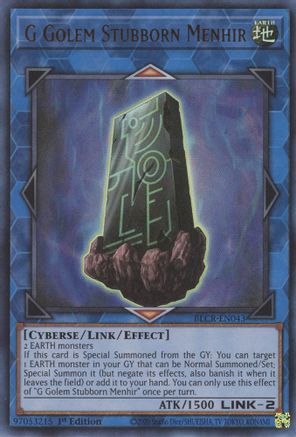 G Golem Stubborn Menhir (BLCR-EN043) - Battles of Legend: Crystal Revenge 1st Edition - Premium Yugioh Single from Konami - Just $0.25! Shop now at Game Crave Tournament Store
