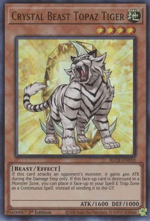 Crystal Beast Topaz Tiger (BLCR-EN050) - Battles of Legend: Crystal Revenge 1st Edition - Premium Yugioh Single from Konami - Just $0.25! Shop now at Game Crave Tournament Store