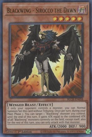 Blackwing - Sirocco the Dawn (BLCR-EN058) - Battles of Legend: Crystal Revenge 1st Edition - Premium Yugioh Single from Konami - Just $0.30! Shop now at Game Crave Tournament Store