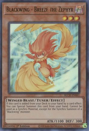 Blackwing - Breeze the Zephyr (BLCR-EN061) - Battles of Legend: Crystal Revenge 1st Edition - Premium Yugioh Single from Konami - Just $0.25! Shop now at Game Crave Tournament Store