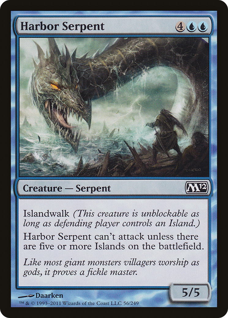 Harbor Serpent (M12-056) - Magic 2012 Foil - Premium MTG Single from Wizards of the Coast - Just $0.08! Shop now at Game Crave Tournament Store