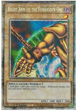 Right Arm of the Forbidden One (Starlight Rare) (BLCR-EN104) - Battles of Legend: Crystal Revenge 1st Edition - Premium Yugioh Single from Konami - Just $68.68! Shop now at Game Crave Tournament Store