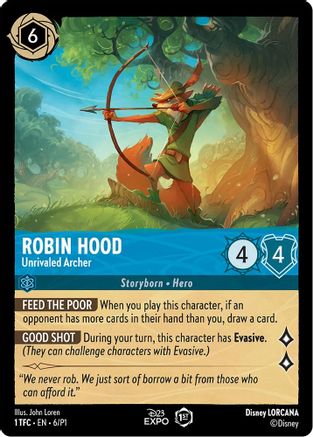 Robin Hood - Unrivaled Archer (6) - D23 Promos Holofoil - Premium Lorcana Single from Disney - Just $2.85! Shop now at Game Crave Tournament Store