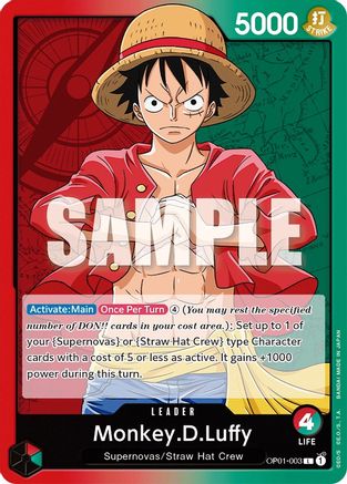 Monkey.D.Luffy (003) (OP01-003) - Romance Dawn - Premium One Piece Single from Bandai - Just $0.08! Shop now at Game Crave Tournament Store