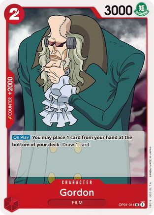 Gordon (OP01-011) - Romance Dawn - Premium One Piece Single from Bandai - Just $0.23! Shop now at Game Crave Tournament Store