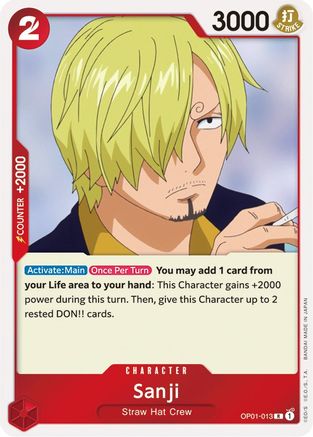 Sanji (OP01-013) - Romance Dawn Foil - Premium One Piece Single from Bandai - Just $0.57! Shop now at Game Crave Tournament Store