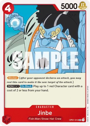Jinbe (014) (OP01-014) - Romance Dawn - Premium One Piece Single from Bandai - Just $0.25! Shop now at Game Crave Tournament Store