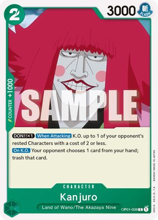 Kanjuro (OP01-038) - Romance Dawn - Premium One Piece Single from Bandai - Just $0.25! Shop now at Game Crave Tournament Store