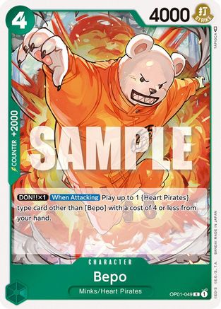 Bepo (OP01-049) - Romance Dawn Foil - Premium One Piece Single from Bandai - Just $0.08! Shop now at Game Crave Tournament Store