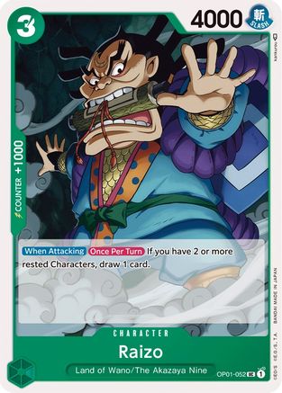 Raizo (OP01-052) - Romance Dawn - Premium One Piece Single from Bandai - Just $0.25! Shop now at Game Crave Tournament Store