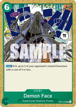 Demon Face (OP01-056) - Romance Dawn - Premium One Piece Single from Bandai - Just $0.08! Shop now at Game Crave Tournament Store