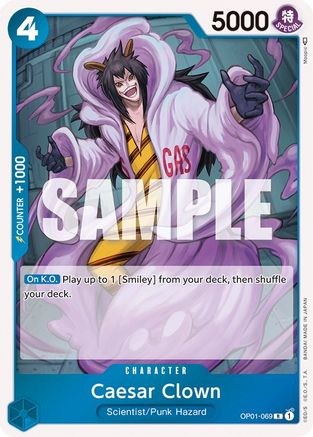 Caesar Clown (OP01-069) - Romance Dawn Foil - Premium One Piece Single from Bandai - Just $0.25! Shop now at Game Crave Tournament Store
