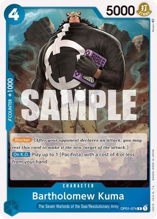 Bartholomew Kuma (OP01-074) - Romance Dawn Foil - Premium One Piece Single from Bandai - Just $0.26! Shop now at Game Crave Tournament Store
