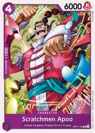 Scratchmen Apoo (OP01-103) - Romance Dawn - Premium One Piece Single from Bandai - Just $0.25! Shop now at Game Crave Tournament Store