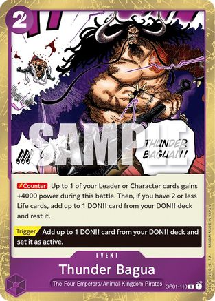 Thunder Bagua (OP01-119) - Romance Dawn Foil - Premium One Piece Single from Bandai - Just $4.40! Shop now at Game Crave Tournament Store