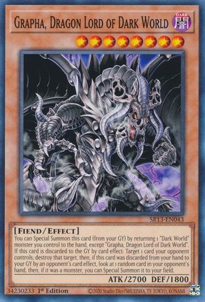 Grapha, Dragon Lord of Dark World (SR13-EN043) - Structure Deck: Dark World 1st Edition - Premium Yugioh Single from Konami - Just $0.25! Shop now at Game Crave Tournament Store