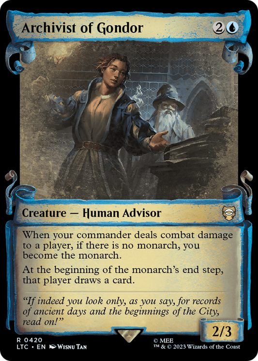 Archivist of Gondor (LTC-420) - Tales of Middle-earth Commander: (Showcase) - Premium MTG Single from Wizards of the Coast - Just $0.08! Shop now at Game Crave Tournament Store
