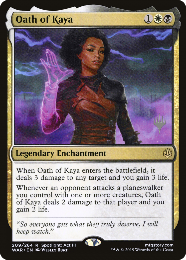 Oath of Kaya (PWAR-209P) - War of the Spark Promos Foil - Premium MTG Single from Wizards of the Coast - Just $0.30! Shop now at Game Crave Tournament Store