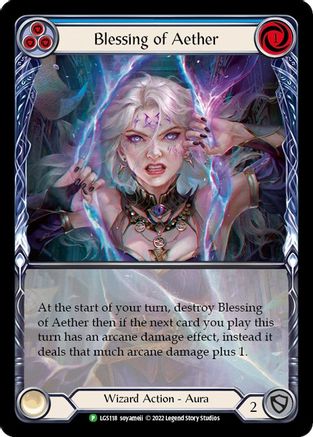 Blessing of Aether (Blue) (LGS118) - Flesh and Blood: Promo Cards Rainbow Foil - Premium Flesh And Blood Single from Legend Story Studios - Just $0.50! Shop now at Game Crave Tournament Store