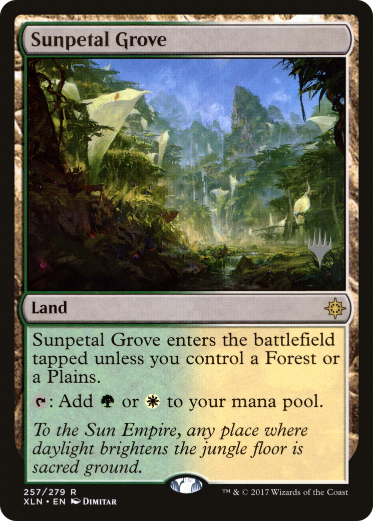 Sunpetal Grove (PXLN-257P) - Ixalan Promos Foil - Premium MTG Single from Wizards of the Coast - Just $9.98! Shop now at Game Crave Tournament Store