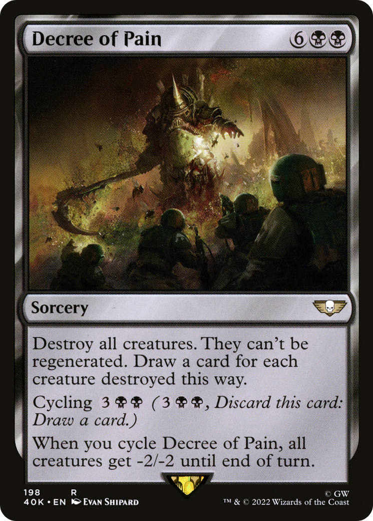 Decree of Pain (40K-198) - Warhammer 40,000 Commander - Premium MTG Single from Wizards of the Coast - Just $0.26! Shop now at Game Crave Tournament Store