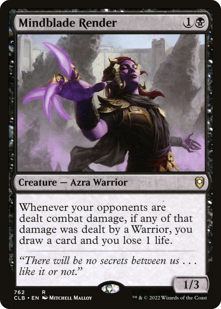 Mindblade Render (CLB-762) - Commander Legends: Battle for Baldur's Gate - Premium MTG Single from Wizards of the Coast - Just $0.25! Shop now at Game Crave Tournament Store