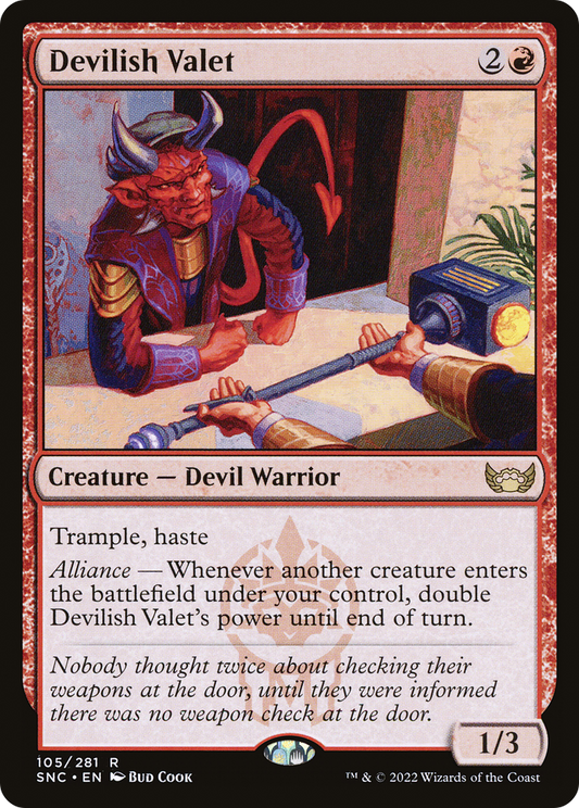 Devilish Valet (SNC-105) - Streets of New Capenna - Premium MTG Single from Wizards of the Coast - Just $0.26! Shop now at Game Crave Tournament Store