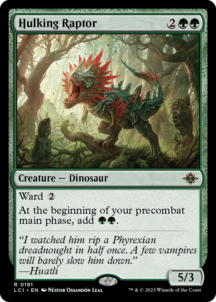 Hulking Raptor (LCI-191) - The Lost Caverns of Ixalan - Premium MTG Single from Wizards of the Coast - Just $0.21! Shop now at Game Crave Tournament Store