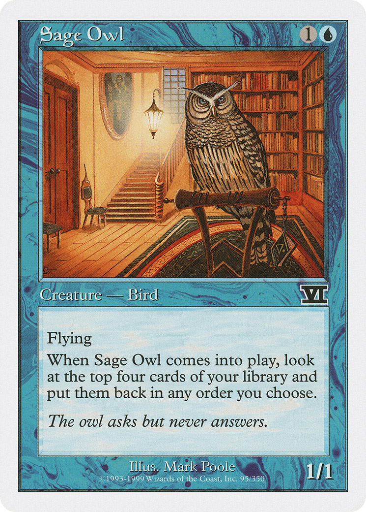 Sage Owl (6ED-095) - Classic Sixth Edition - Premium MTG Single from Wizards of the Coast - Just $0.08! Shop now at Game Crave Tournament Store