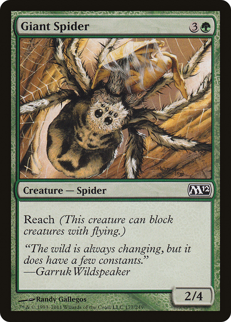 Giant Spider (M12-177) - Magic 2012 Foil - Premium MTG Single from Wizards of the Coast - Just $0.08! Shop now at Game Crave Tournament Store