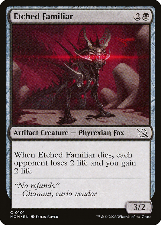 Etched Familiar (MOM-101) - March of the Machine Foil - Premium MTG Single from Wizards of the Coast - Just $0.08! Shop now at Game Crave Tournament Store