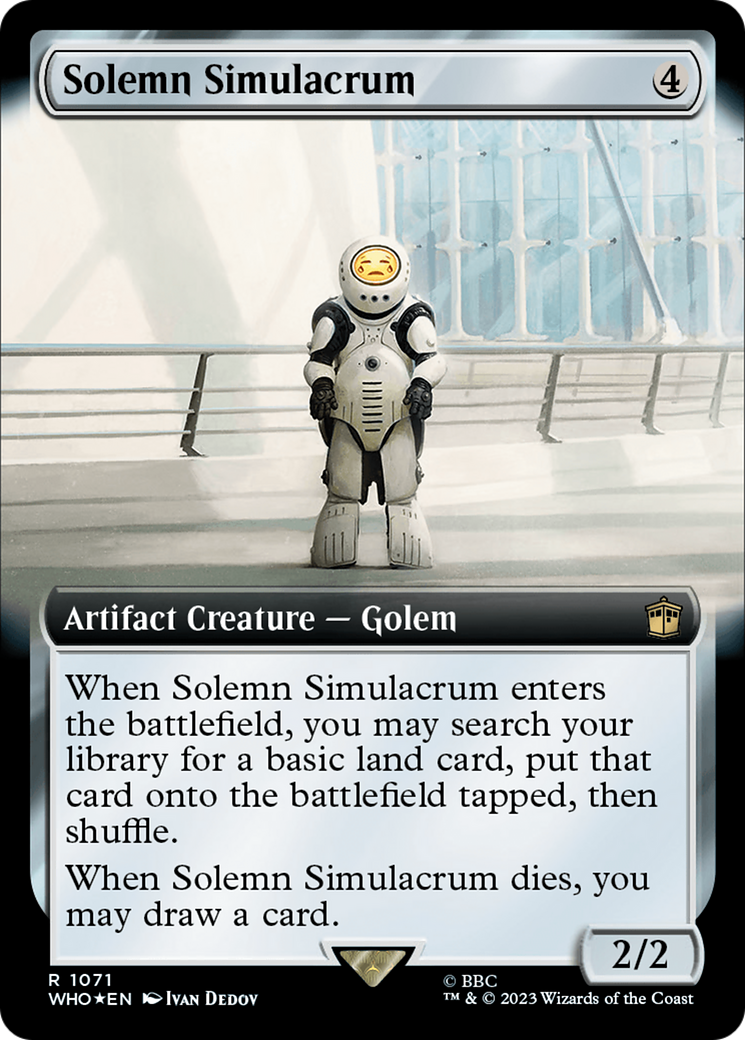 Solemn Simulacrum (WHO-1071) - Doctor Who: (Extended Art) Foil - Premium MTG Single from Wizards of the Coast - Just $0.49! Shop now at Game Crave Tournament Store