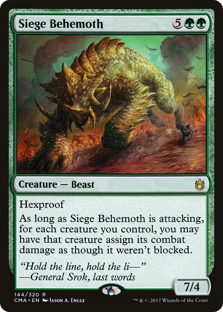 Siege Behemoth (CMA-144) - Commander Anthology - Premium MTG Single from Wizards of the Coast - Just $2.12! Shop now at Game Crave Tournament Store